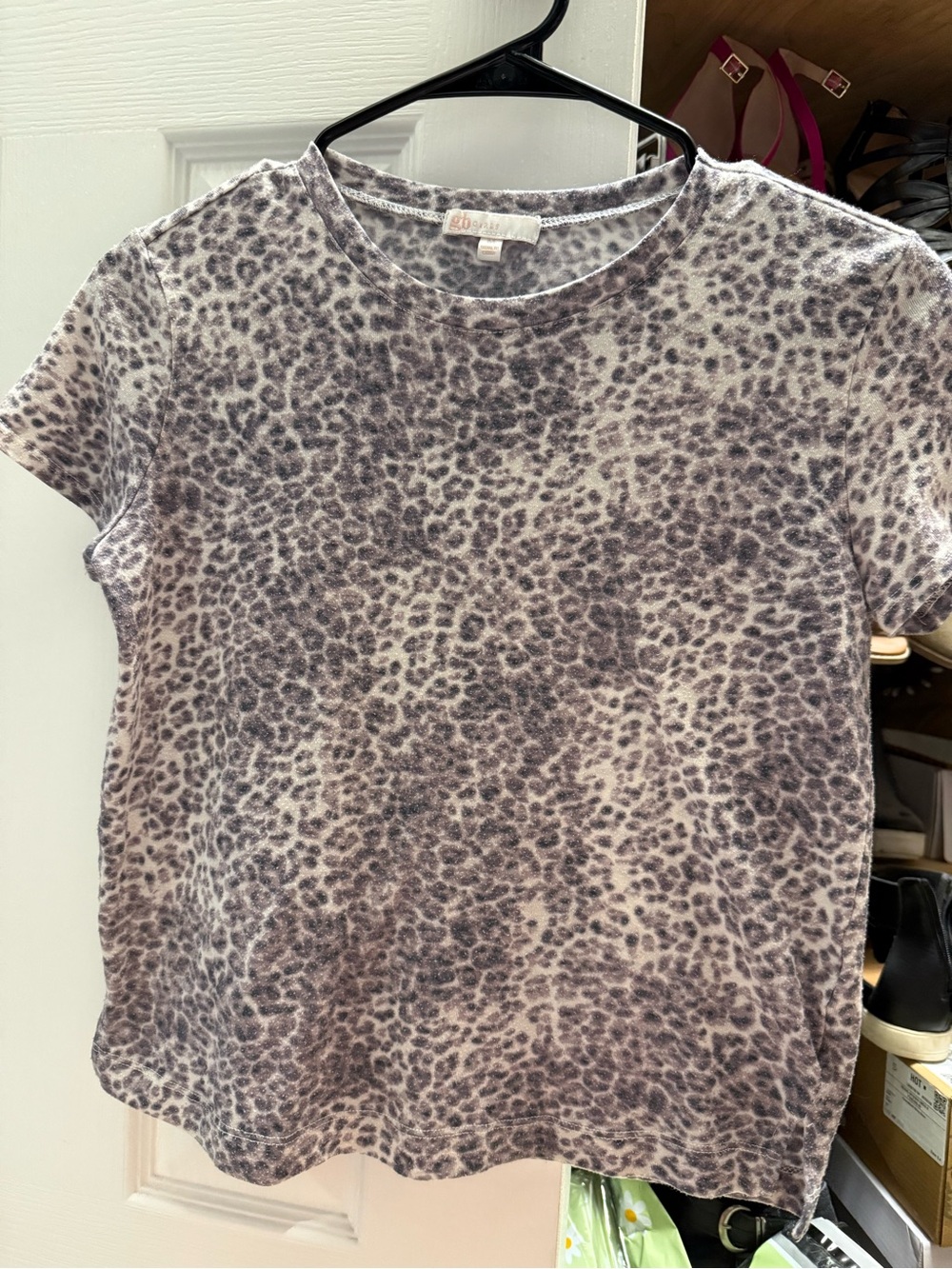 GB girls Leopard Print Tee                    Gray/Taupe